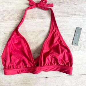 J Crew Red Halter Triangle Bikini Top Swimsuit Swimwear Size S